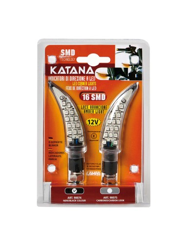 KATANA, INTERMITENTES CON LED - 12V LED - NEGRO 