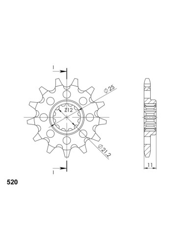 Piñón Supersprox Husqvarna 520 x 12 