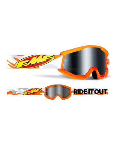 FMF POWERCORE YOUTH (JUNIOR) GOGGLE ASSAULT GREY - MIRROR SILVER 