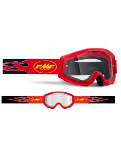 FMF POWERCORE YOUTH (JUNIOR) GOGGLE FLAME RED - CLEAR LENS  2