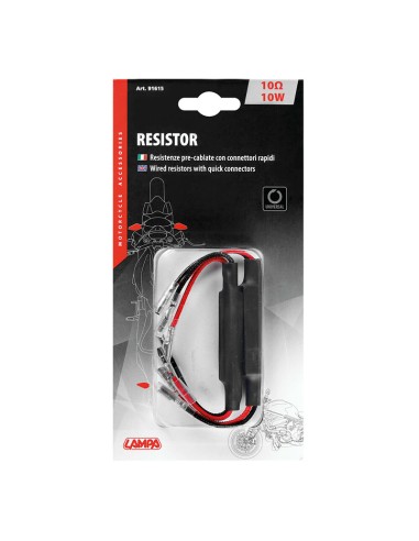 RESISTENCIAS PRECABLEADAS CON CONECTORES RÁPIDOS, 2 UDS. - 12V - 10 OHM - 10 W 
