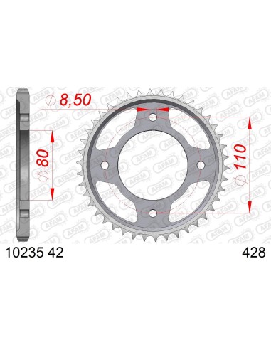 CORONA AFAM ACERO 428X42 - HONDA 