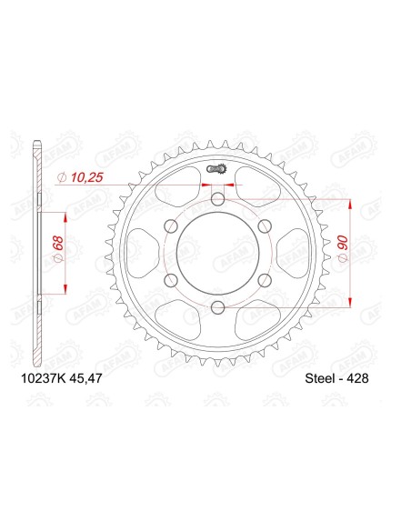 CORONA AFAM ACERO 428X47 - HONDA 