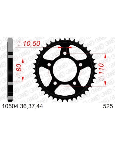 CORONA AFAM ACERO 525X44 - HONDA 