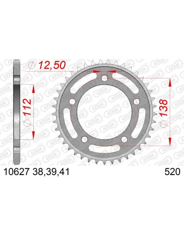 CORONA AFAM ACERO 520X38 - HONDA 
