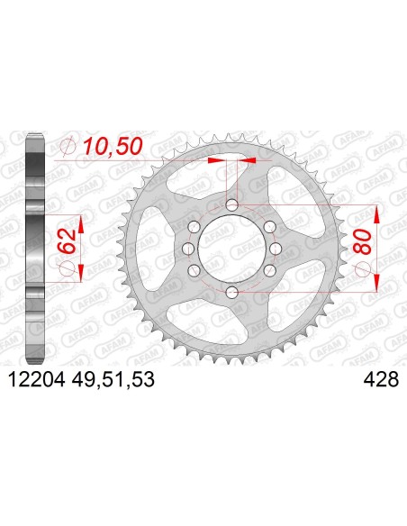 CORONA AFAM ACERO 428X49 - YAMAHA 