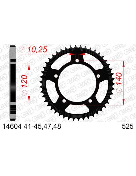 CORONA AFAM ACERO 520X48  KAWASAKI 