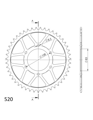 Corona Supersprox acero 520 x 47 