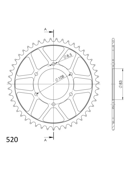 Corona Supersprox acero 520 x 47 
