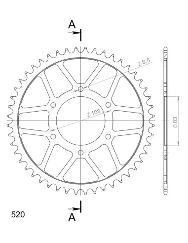 Corona Supersprox acero 520 x 48 