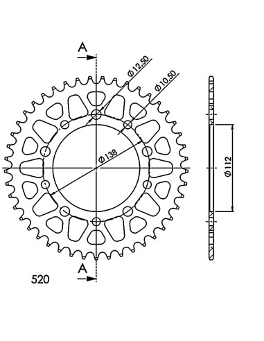 Corona Supersprox Aluminio Honda 520 x 46 