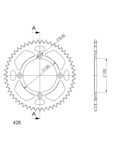 Corona Supersprox Aluminio Suzuki 428 x 51 