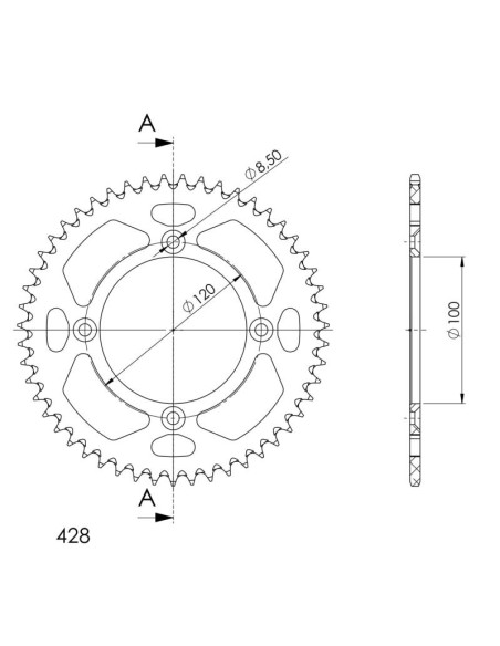 Corona Supersprox Aluminio Suzuki 428 x 51 