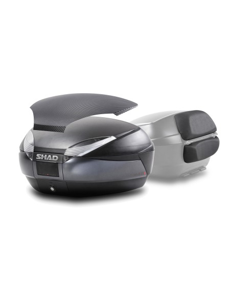 TOP CASE SH48 GRIS OSCURO + TAPA CARBONO + RESPALDO