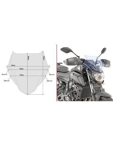 CUPULA ALTA VISIBILIDAD BLP/KITO YAMAHA MT07 18