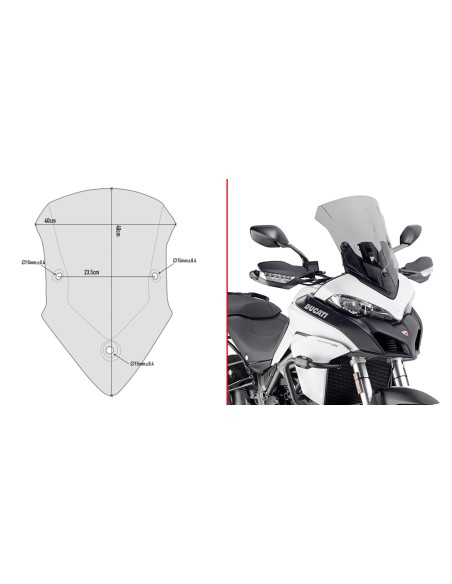 CUPULA P/KITAO DUCATI 950/S/1200/1260 1718 1519 19