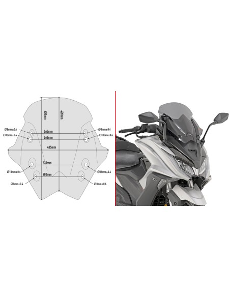 PARABRISAS P/KITAO KYMCO AK 550 17