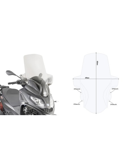 PARABRISAS P/KITAO PIAGGIO MP3 300 HPE 19