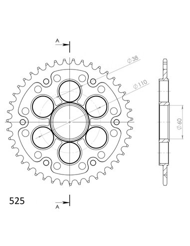 CORONA SUPRESPROX STEALTH NEGRA DUCATI 525 X 45 