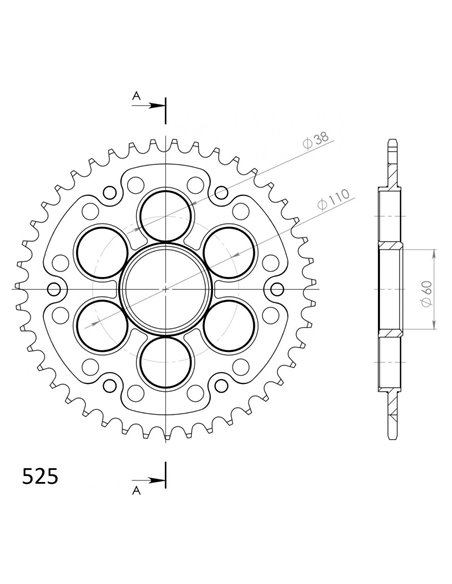 CORONA SUPRESPROX STEALTH NEGRA DUCATI 525 X 45 
