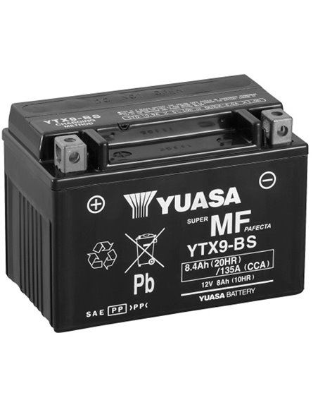 BATERÍA YUASA YTX9-BS SIN MANTENIMIENTO
