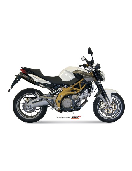 MIVV 2 SLIP-ON SUONO BLACK CON TAPA CARBONO APRILIA SHIVER 750 2008-16