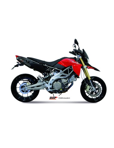 MIVV 2 SLIP-ON SUONO BLACK CON TAPA CARBONO APRILIA DORSODURO 750 2008-16
