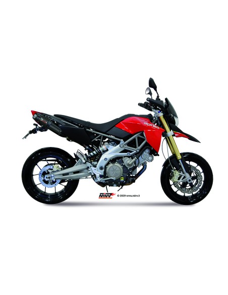 MIVV 2 SLIP-ON SUONO BLACK CON TAPA CARBONO APRILIA DORSODURO 750 2008-16