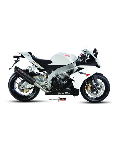 MIVV SLIP-ON SUONO BLACK CON TAPA CARBONO APRILIA RSV4 2009-16 / TUONO V4 2010-16