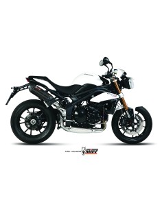 MIVV 2 SLIP-ON SUONO BLACK CON TAPA CARBONO TRIUMPH SPEED TRIPLE 2011-15