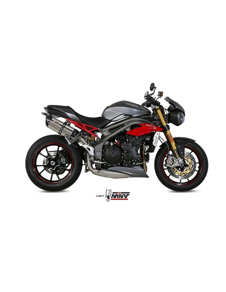 MIVV 2 SLIP-ON SUONO ST. STEEL CON TAPA CARBONO TRIUMPH SPEED TRIPLE 2016-17