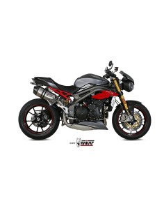 MIVV 2 SLIP-ON SPEED EDGE ST. STEEL CON TAPA CARBONO TRIUMPH SPEED TRIPLE 2016-17