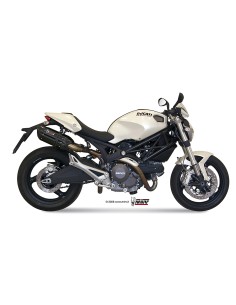 MIVV 2 SLIP-ON SUONO BLACK CON TAPA CARBONO DUCATI MONSTER 696 2008-14