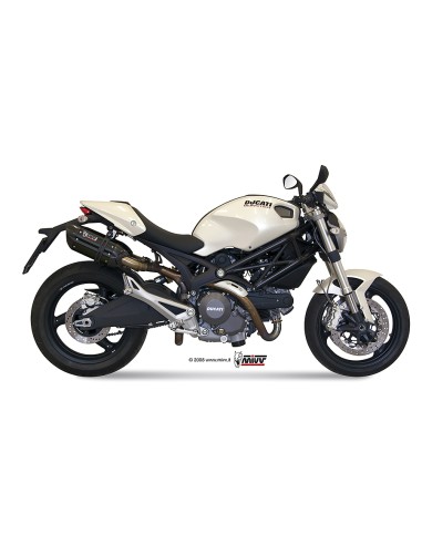 MIVV 2 SLIP-ON SUONO BLACK CON TAPA CARBONO DUCATI MONSTER 696 2008-14