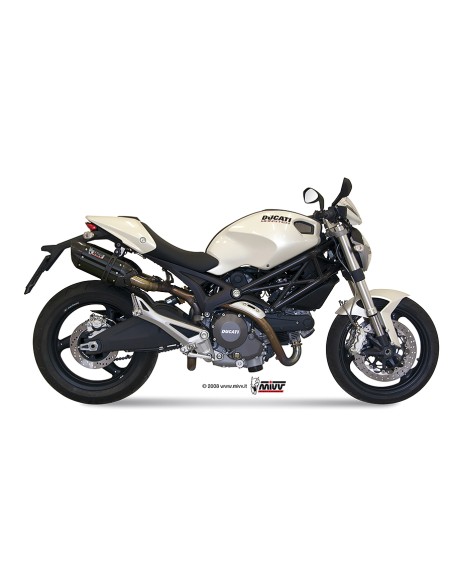 MIVV 2 SLIP-ON SUONO BLACK CON TAPA CARBONO DUCATI MONSTER 696 2008-14