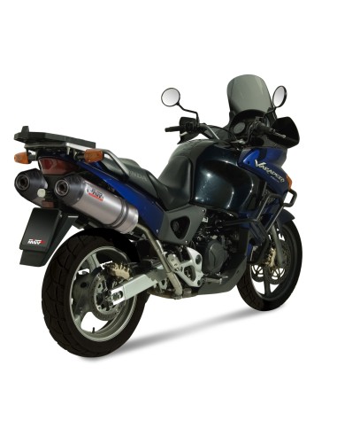 MIVV 2 SLIP-ON OVAL TITAN CON TAPA CARBONO HONDA XL 1000 VARADERO  2003-11