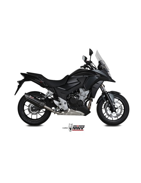 MIVV SLIP-ON SUONO BLACK CON TAPA CARBONO HONDA CB 500 X 2016