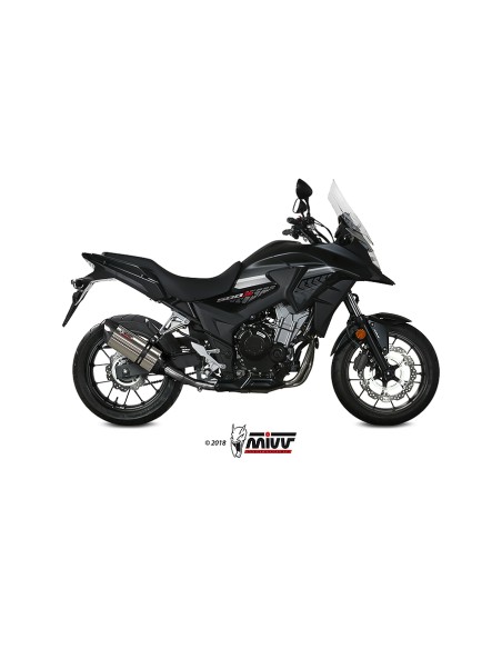 MIVV SLIP-ON SUONO ST. STEEL CON TAPA CARBONO HONDA CB 500 X 2017-22