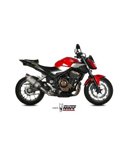 MIVV SLIP-ON SUONO ST. STEEL CON TAPA CARBONO HONDA CB 500 F 2019-24