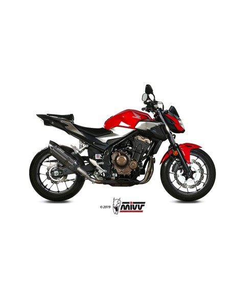 MIVV SLIP-ON SUONO BLACK CON TAPA CARBONO HONDA CB 500 F 2019-24