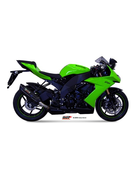 MIVV SLIP-ON SUONO BLACK CON TAPA CARBONO KAWASAKI ZX-10 R 2008-10