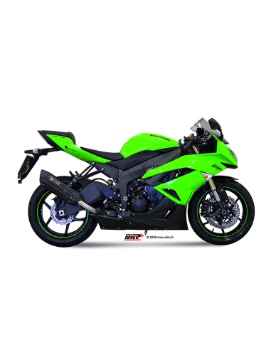 MIVV SLIP-ON SUONO BLACK CON TAPA CARBONO KAWASAKI ZX-6 R 2009-16 / ZX-6 R 636 2013-16