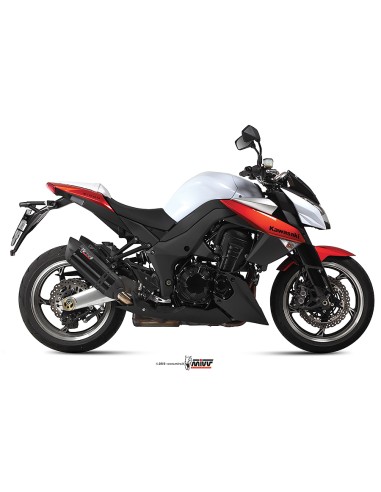 MIVV 2 SLIP-ON SUONO BLACK CON TAPA CARBONO KAWASAKI Z1000 2010-13