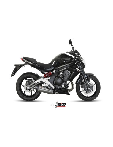 MIVV FULL SYSTEM 2X1 SUONO ST. STEEL CON TAPA CARBONO KAWASAKI ER-6N / F 2012-16
