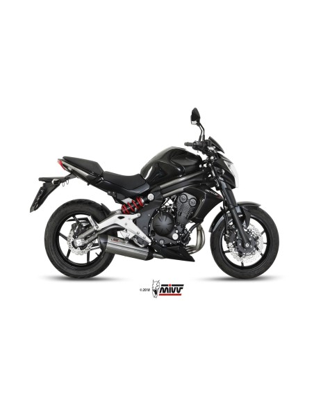 MIVV FULL SYSTEM 2X1 SUONO ST. STEEL CON TAPA CARBONO KAWASAKI ER-6N / F 2012-16
