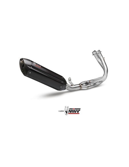 MIVV FULL SYSTEM 2X1 SUONO BLACK CON TAPA CARBONO KAWASAKI ER-6N / F 2012-16