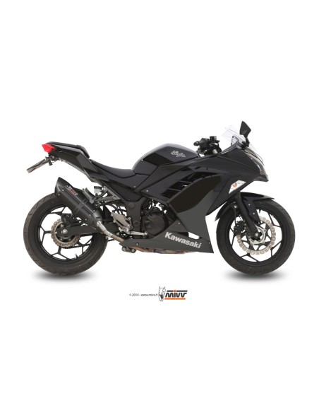 MIVV SLIP-ON SUONO BLACK CON TAPA CARBONO KAWASAKI NINJA 300 2013-16 / Z300 2015-16
