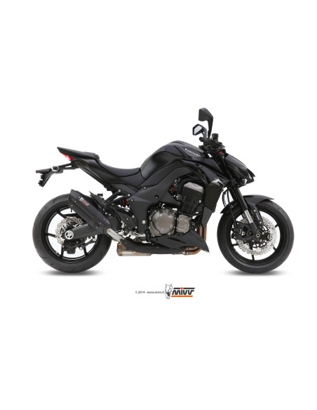 MIVV 2 SLIP-ON SUONO BLACK CON TAPA CARBONO KAWASAKI Z1000 / Z1000 R EDITION 2014-20