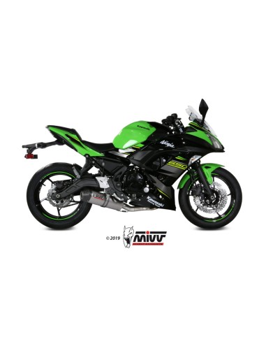 MIVV FULL SYSTEM 2X1 OVAL TITAN CON TAPA CARBONO KAWASAKI NINJA 650 / Z650 2017-23