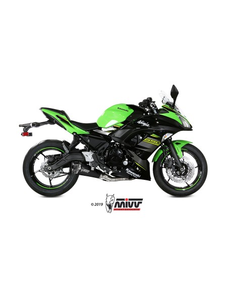 MIVV FULL SYSTEM 2X1 DELTA RACE BLACK KAWASAKI NINJA 650 / Z650 2017-23